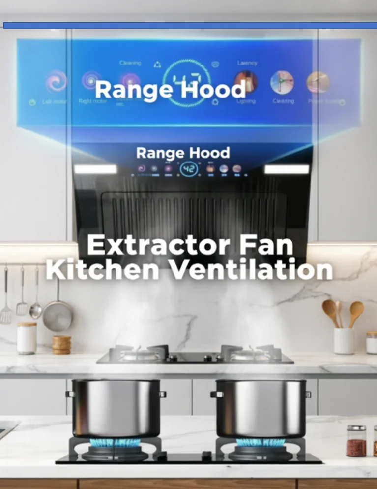 

220V Goodwife Range Hood with Dual Motor - High Suction Power Efficient Smoke Extraction Kitchen Cooker Hood