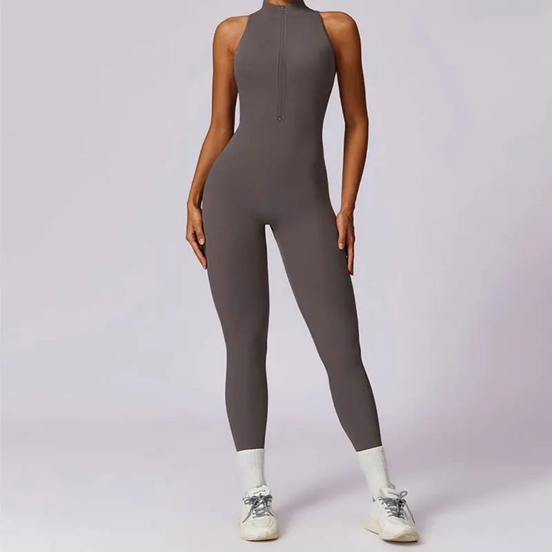 Conjunto de chándal de Yoga para mujer, monos de Yoga de una pieza, monos de manga de entrenamiento, conjunto de gimnasio de entrenamiento, conjunto