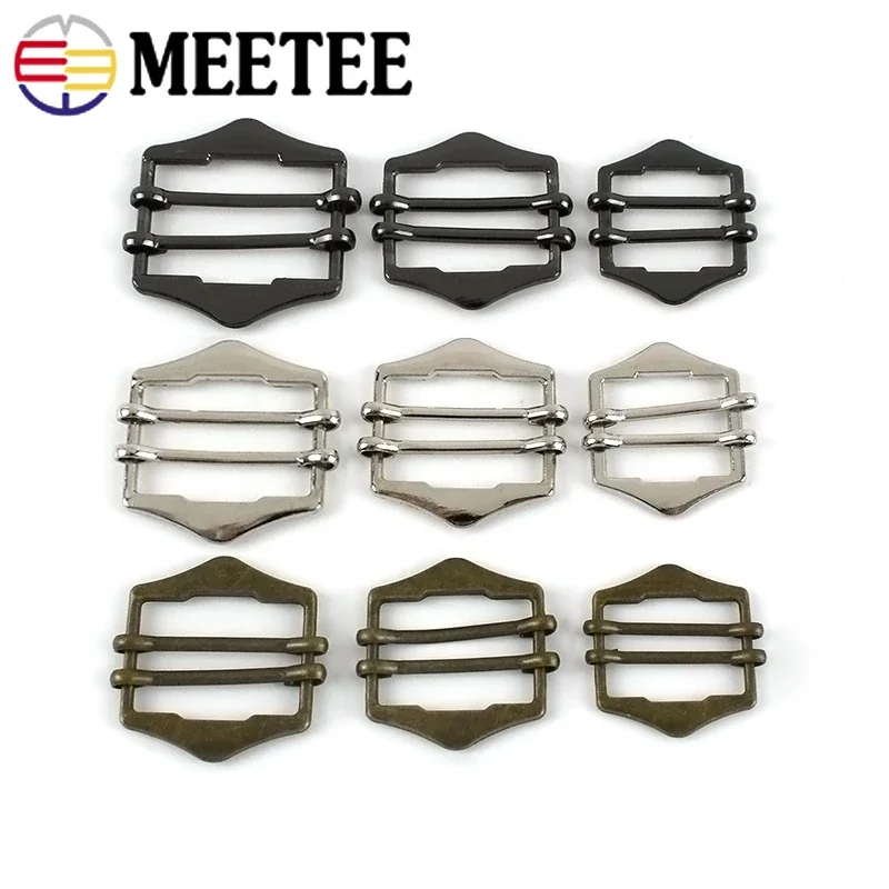 5/10Pcs 20/25/30/40mm Metal Backpack Double Pin Slider Buckle Waistcoat Webbing Adjustment Buckles Belt Clip Clasp Accessories