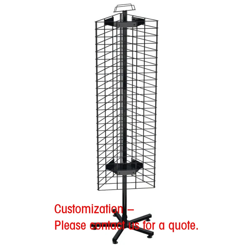 custom.Customized Retail Metal Wire Net Grid Spinner Floor Rack Sock Chain Display Racks With Sign
