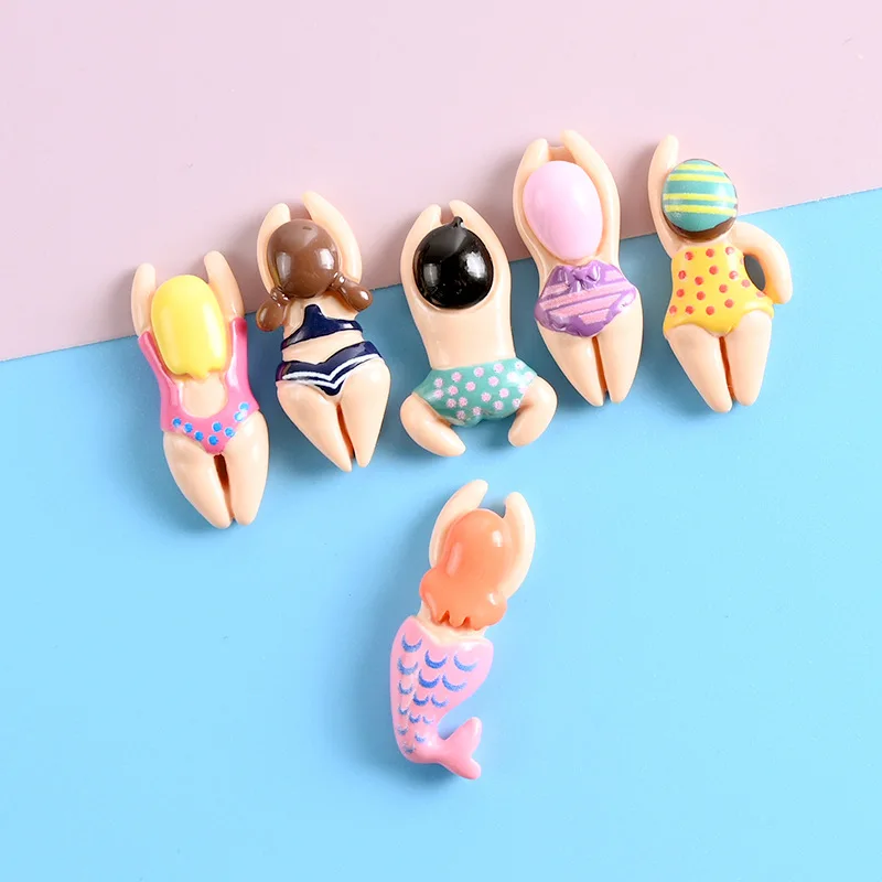 

10pcs Resin Mini Swimming Figure Swimmer Charms Flatback Scrapbook Supplies Kawaii DIY Earrings Hair Keychain Accessories