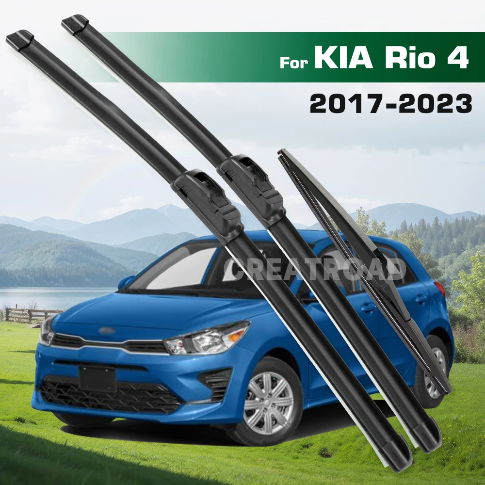 

For KIA Rio 4 2017-2023 2018 2019 2020 2021 2022 Wiper Front&Rear Wiper Blades Windshield Windscreen Window Brushes 24"+16"+11"