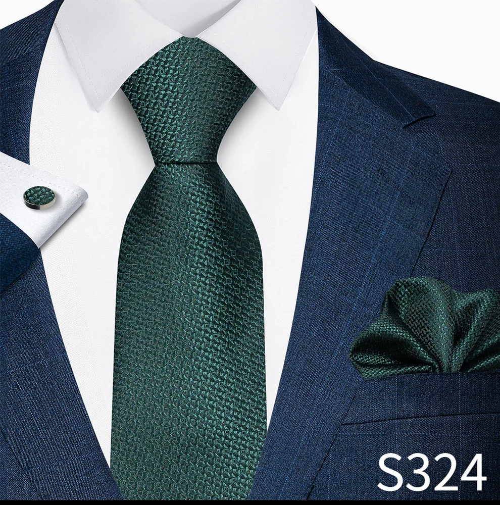 Hochwertiges 8-cm-Krawatten-Einstecktuch-Set für Herren, schwarz, blau gestreift, Hochzeitsgeschenk, Krawatte, Anzug-Accessoires, passend für den Arbeitsplatz – Detail 13