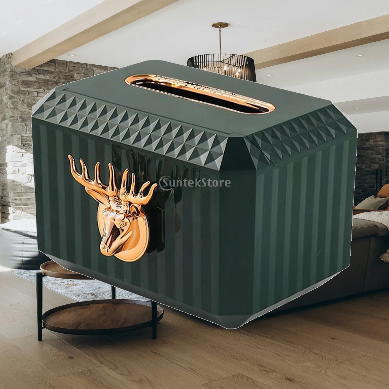 Creative Facial Tissue Box Cover Decoration Deer Head Character Rectangle Napkin