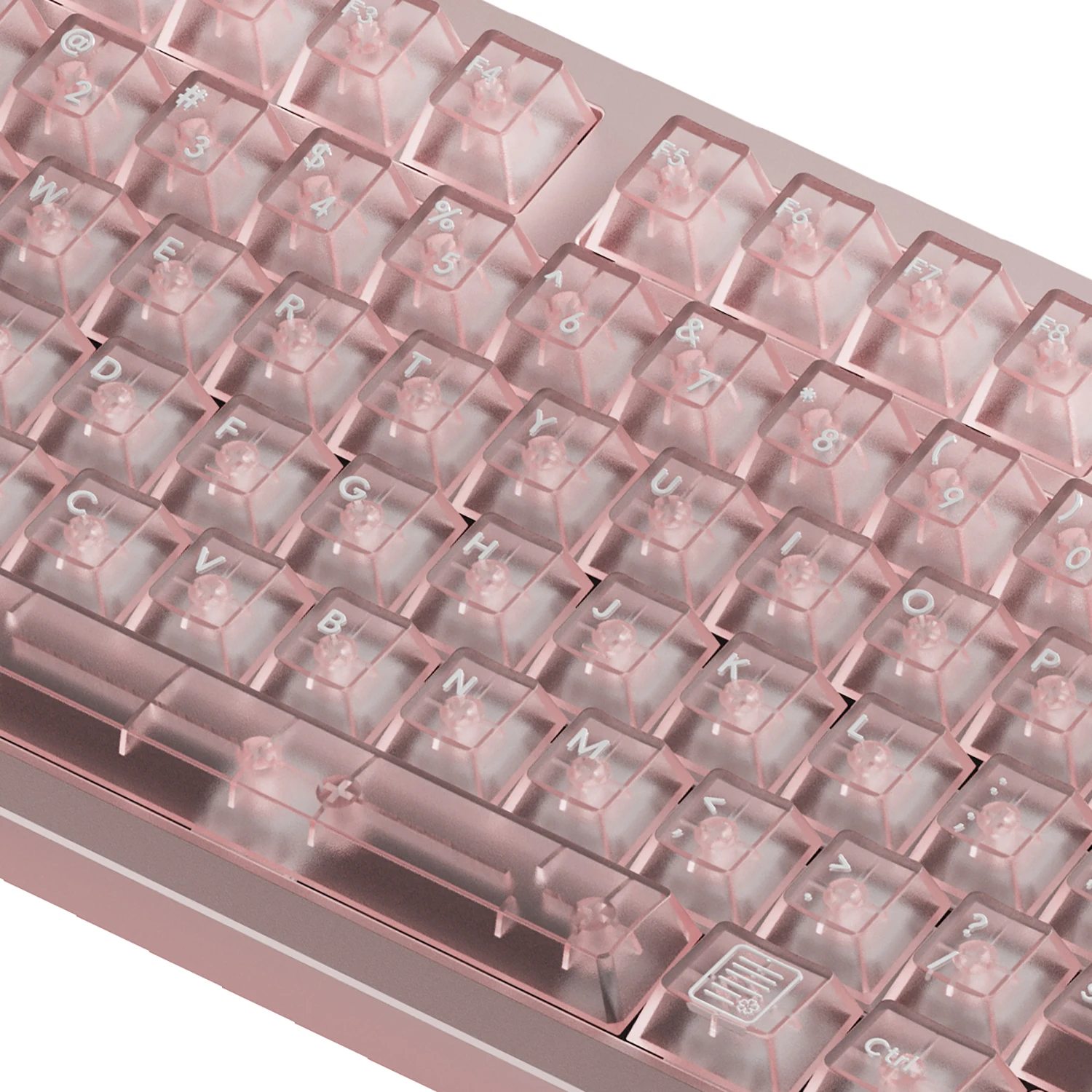 idobao Sakura Cherry Keycaps Transparent Key Cap Set Pink Cute Keycap Custom Key Caps for Mechanical Keyboard Gaming