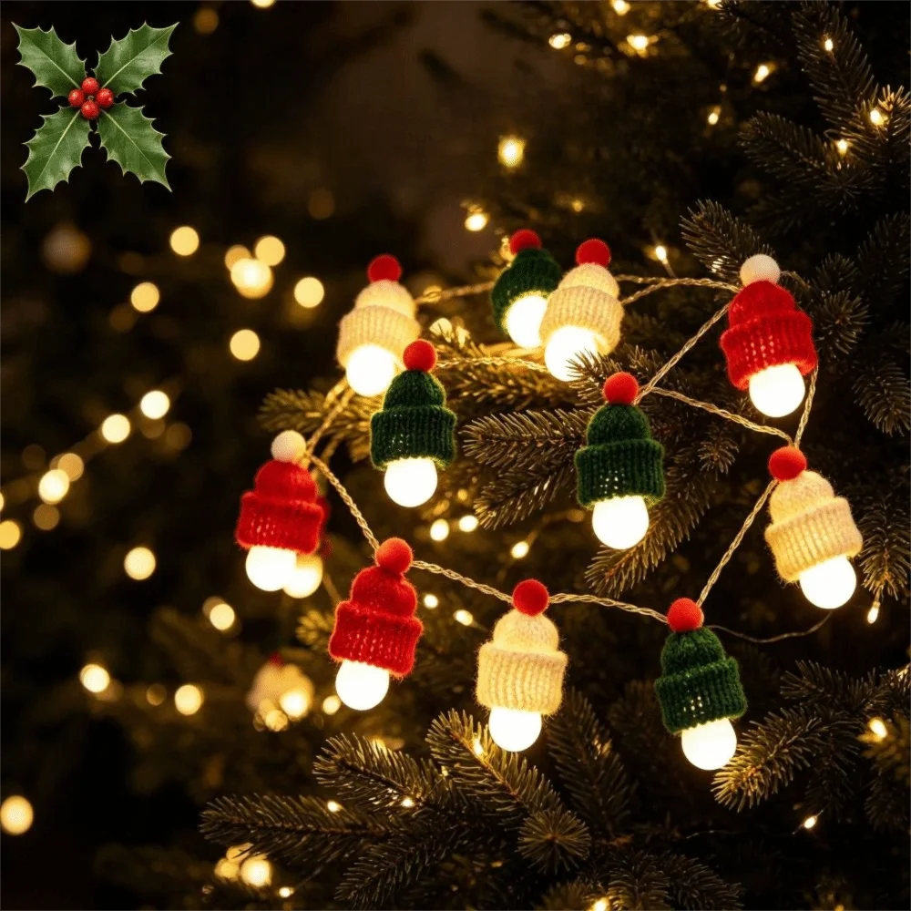 Festive Ambient LED Christmas Tree Ornament Lights Warm Glow Soft Glow String Lights Shimmering Sparkling Light Effects