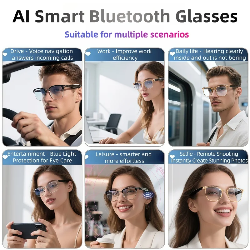 

GT-33 Smart wireless anti-blue light glassesTranslation Sunglasses Voice Remote Control Music Eyewear Waterproof Eyeglasses