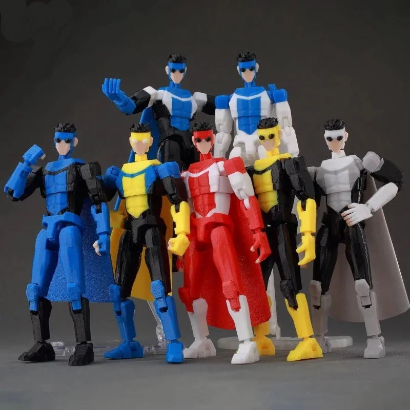 3D Super Invincible Boy Team Action Figure Multijoint Posable Collectible Dummy Toy Model Articulated Prop Decor Surprise Gift