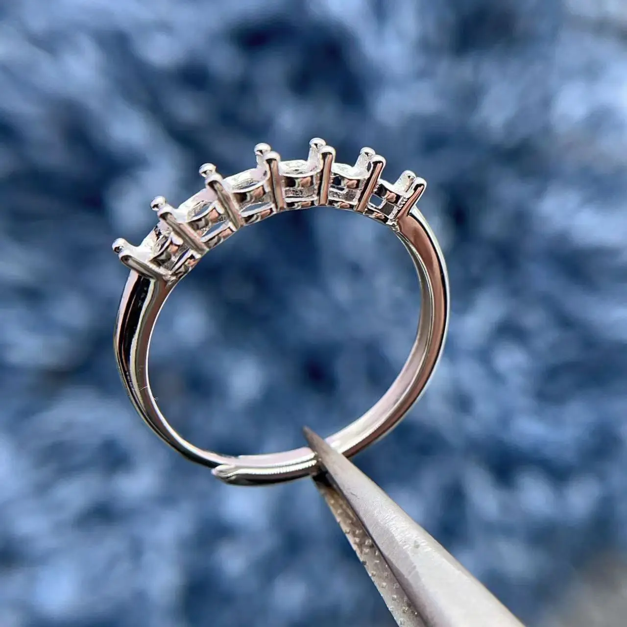 MeiBaPJ Inlay Round 3 * 3mm 6/7 Pieces S925 Sterling Silver DIY Empty Earrings Ring Pendant Holder Fine Charm Wedding Jewelry