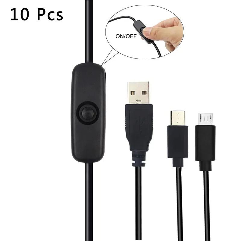 Câble d'alimentation micro USB pour Raspberry Pi 2/3/ontari, 10 pièces
