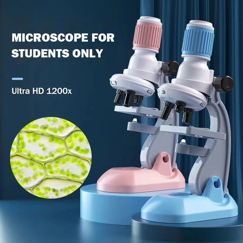 Bioscience Microscoop Voor Kinderen Hd1200X Zoom Experiment Draagbare Microscoop Wetenschap Educatief Speelgoed Childern Gift Kinderen Speelgoed