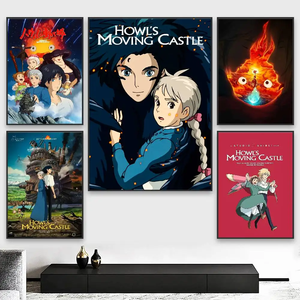 H-Howl's M-Moving C-Castle أنيمي المشارك HD الفن لزجة جدار مقاوم للماء غرفة المعيشة المنزلي غرفة نوم بار الديكور الجمالي