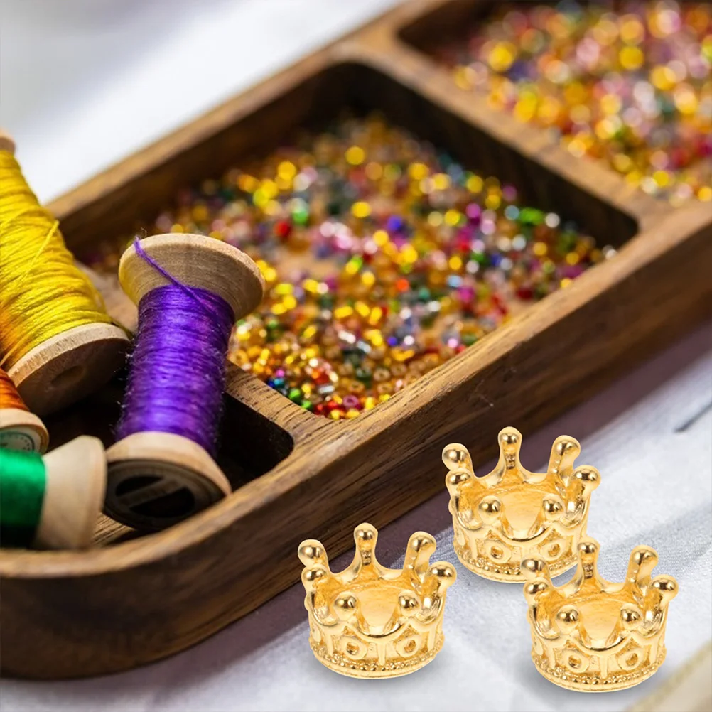 

60 pcs Mini Crown Jewelry Accessories Alloy for DIY Necklace Bracelet Keychain Safe Edges Charm Pendant