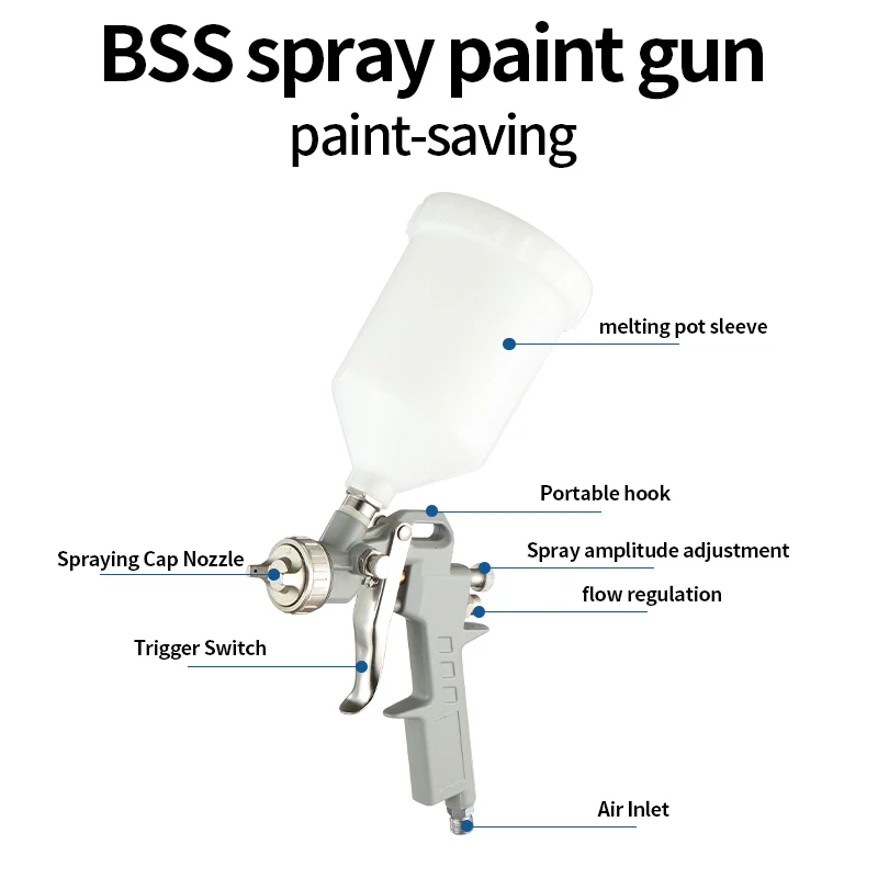 S990 Pneumatic Paint Sprayer HVLP Air Gravity Gun Primer High Transfer Efficiency Reduces Mist Suitable For Application Of Prime