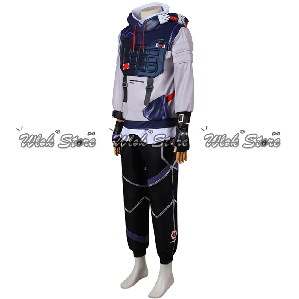 Game Iso Valorant Cosplay Kostuum Jas Broek Pruik Schoenen Custom Mannen Vrouwen Halloween Uniformen Carnaval Feest Outfits Synthetisch Haar