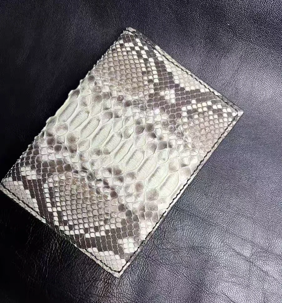 2027 New Fashion Business Men's Wallets Snakeskin Genuine Leather Short Wallet Men Male Cash Purses Clutch Boy Casual Wallets