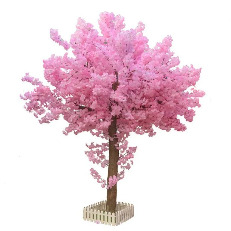 

Simulation of light pink cherry blossom tree wishing tree shopping mall hotel window large fake tree wedding layout