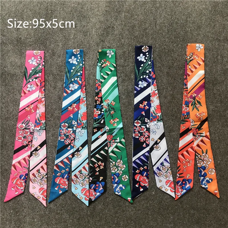 2024 New Bag Becoration Scarf For Women Luxury Brand Foulard Women Silk Tie New Fashion Head Scarves For Ladies And Girls