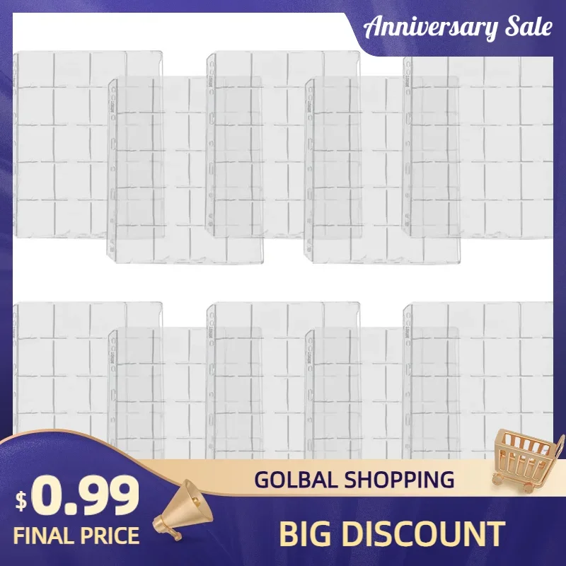 Page Coin Holder Sheet Clear Organization 1/10 Sheet For 50mm Coins For Coin Collection PVC Page Album Practical