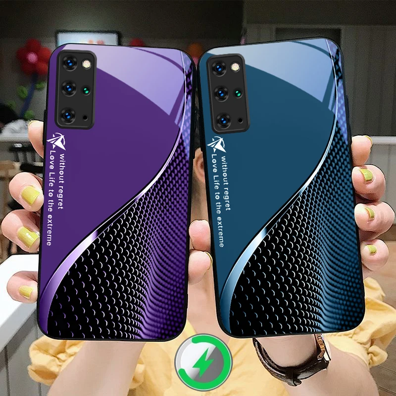 

Gradient flowing light For Samsung S 25 S26 S20Ultra S21 Pro S22 Plus S23 FE S24 Ultra S25 Edge For Magsafe Glass Phone Case