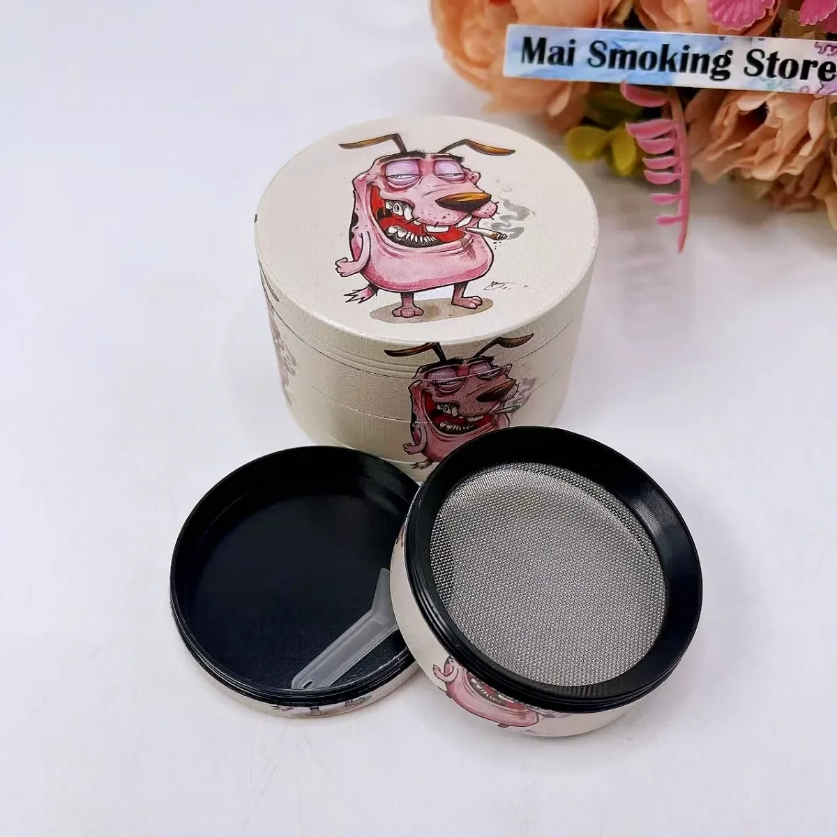 2/2.5 بوصة الكلب عشب طاحونة معدنية 4-layer دليل مطحنة التوابل الملح هاون مدقة التبغ الخام العشب طاحونة السجائر التدخين أداة #4