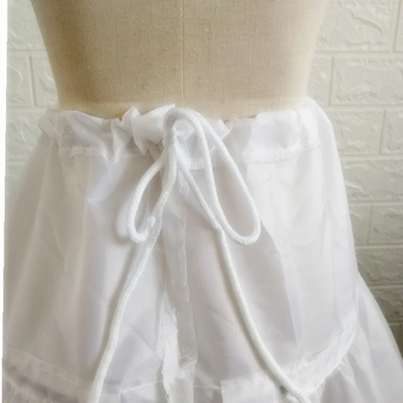 Anágua branca para meninas, Underskirt Crinoline, Flower Girl, vestido de baile, saia inchada, 2 aros