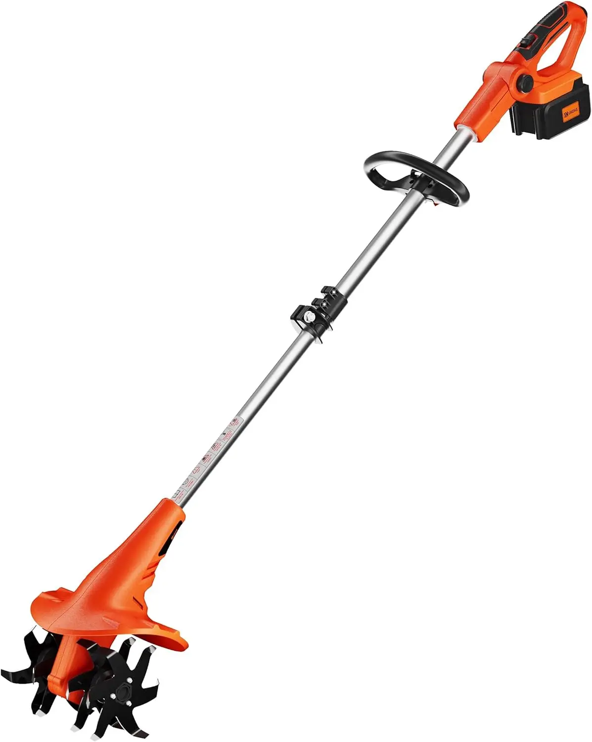 

Cordless Tiller Cultivator 40V 2.0 A Battery 280 max RPM Powered Tiller Cultivator, w/24 Steel Blade Cultivate Max Tilling 5'' d