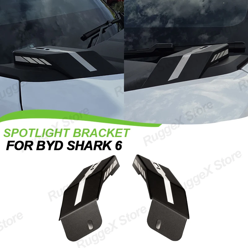 

For BYD Shark 6 2025+ Front Hood Spotlight Bracket A-pillar Auxiliary Searchlight Fog Lamp Base Car Accessories 2PCS