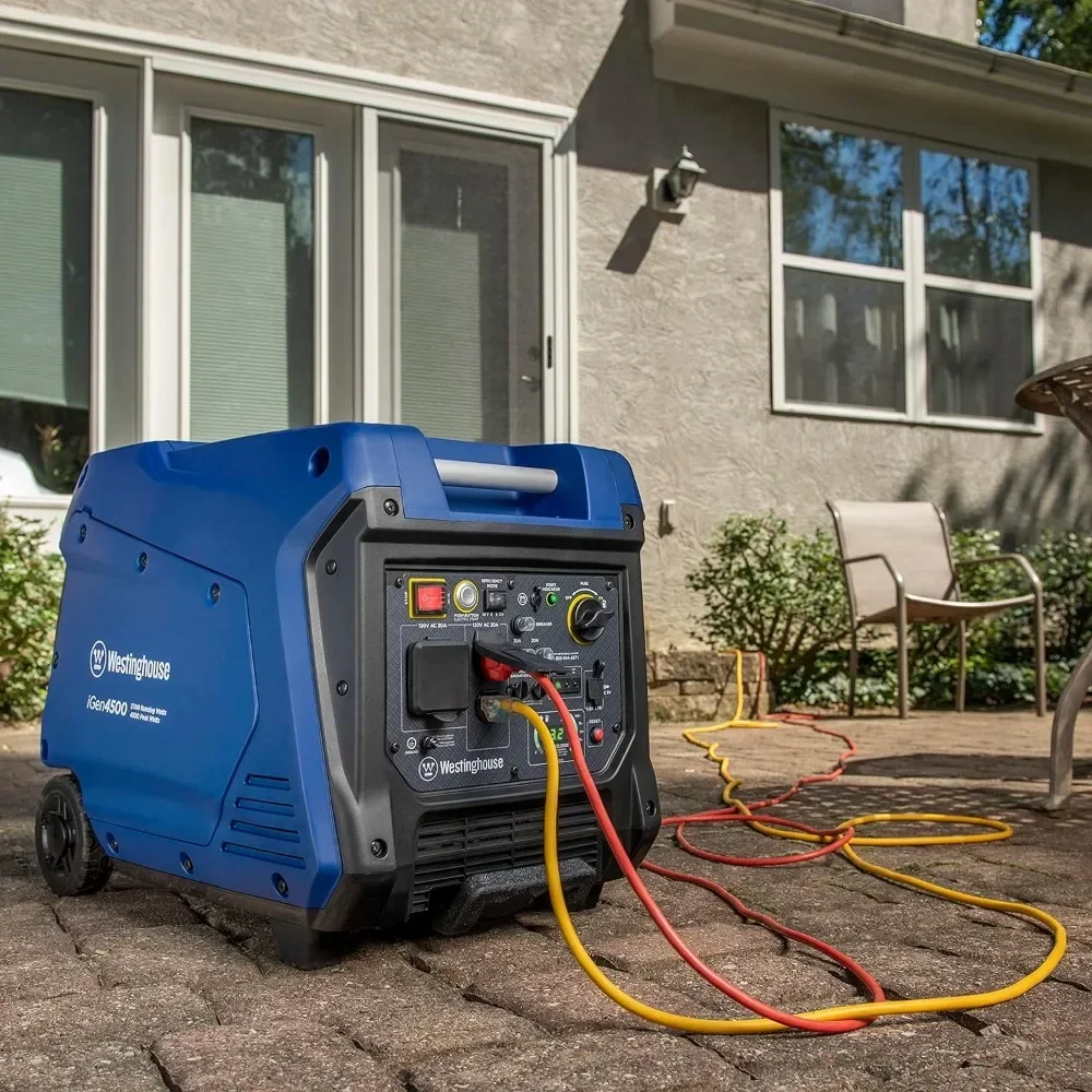 Portable Inverter Generator for 4500 Peak Watt Super Quiet, Remote Electric Start with Auto Choke, Handle Kit & Wheel