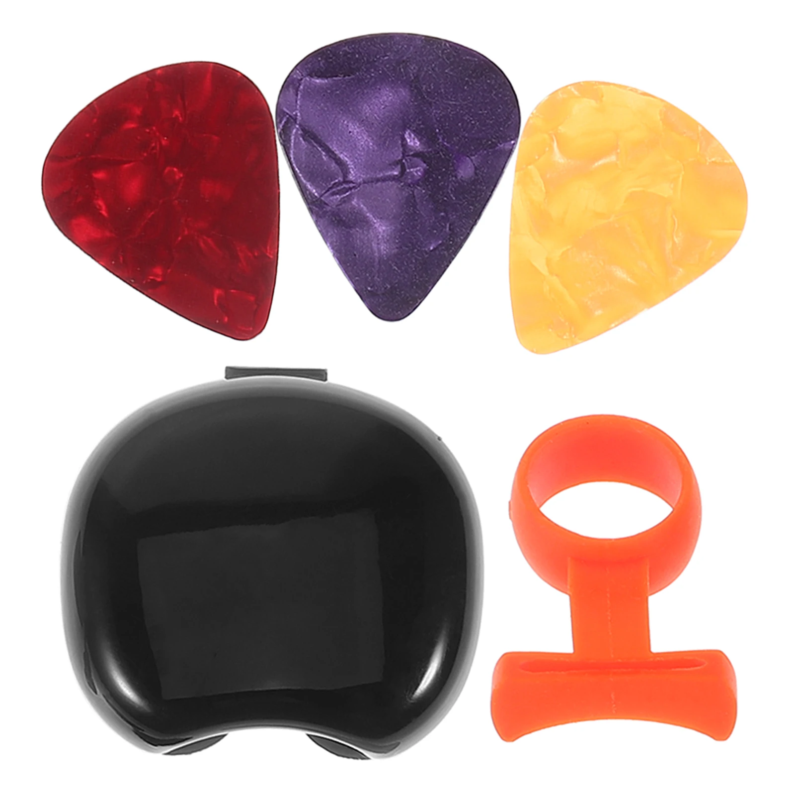 

Guitar Pick Brass Finger Thumb Protector Ergonomic Holder Grips Electric Acoustic