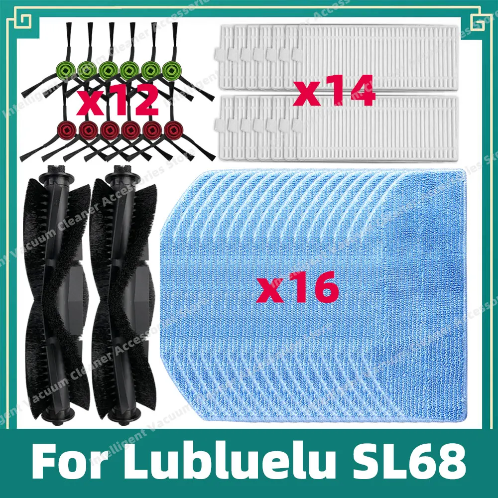 Kompatibel für Lubluelu SL68 Ersatzkits für Staubsauger Hauptbürste, Seitenbürste, HEPA-Filter, Wischmopp-Tuch, Zubehörteile