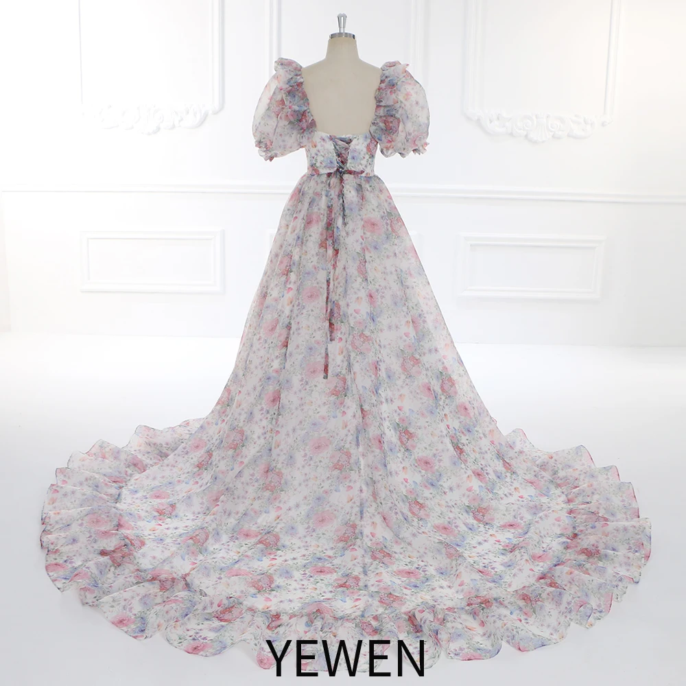 Print Floral Prom Dress Long Train Gown Maxi Dress vestidos de fiesta elegantes para mujer 2024 YW231108