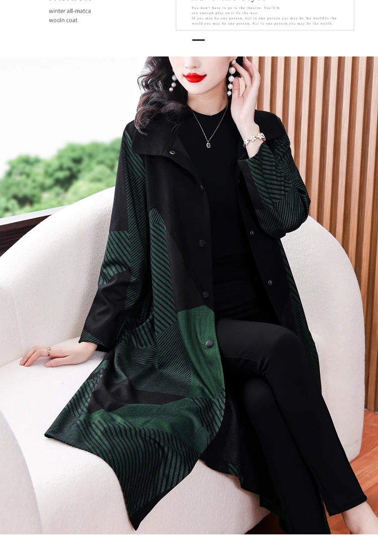 Women Long Woolen Windbreaker Coat Korean Loose Fashion Single-breasted Lapel Coats Female Autumn Winter Warm Lady Overcoats