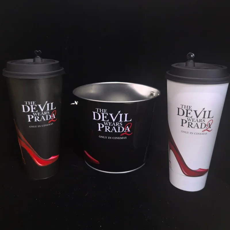 Nuevo vaso para bebidas y palo de palomitas de maíz Prada Queen 2, diseño de cine, para fans, en stock.