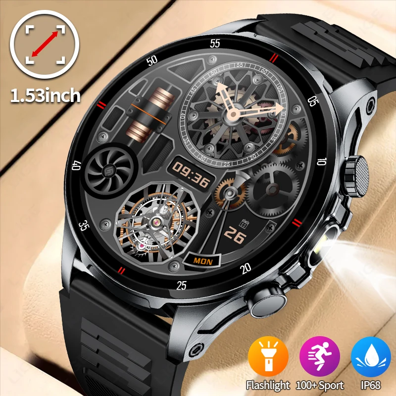 

LIGE Smart Watch Men LED Flashlight Bluetooth Call Waterproof Heart Rate Sleep Health Monitor Sports Smartwatch For Android IOS