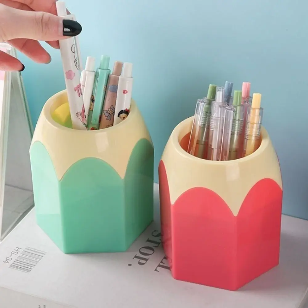

Multifunction Kawaii Cute Pen Holder Creative Large Capacity Makeup Brush Shelf Aesthetic Flower Vase Pot School Office