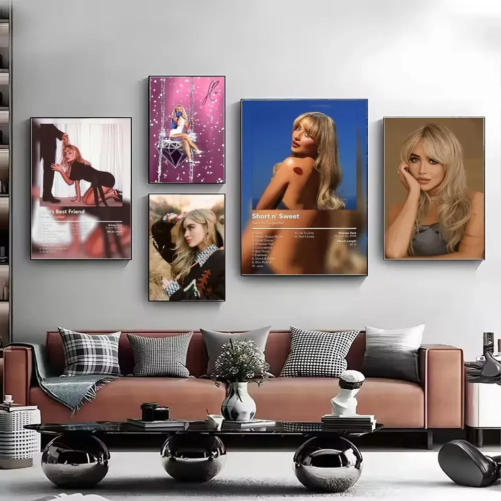 Sabrina Carpenter Album Poster HD Wall Art Aesthetic Home Decor for Living Room Bedroom Café Office Stylish Gift