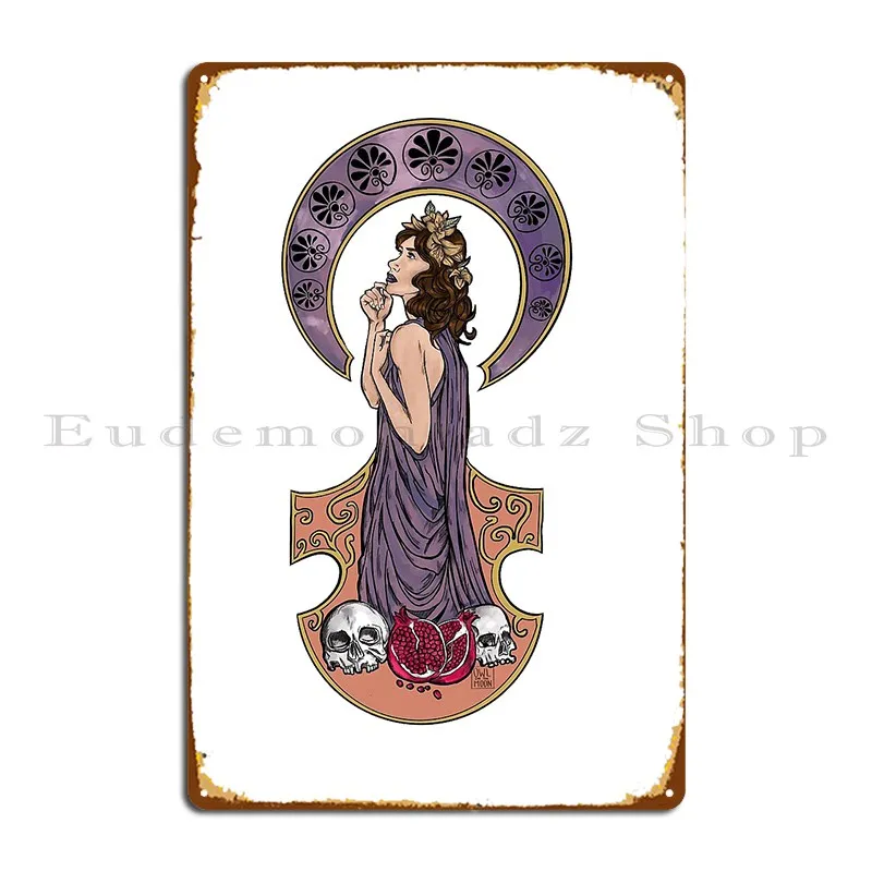 Persephone Art Nouveau Metal Sign Designs Club Home Club Club Bar Tin Sign Poster