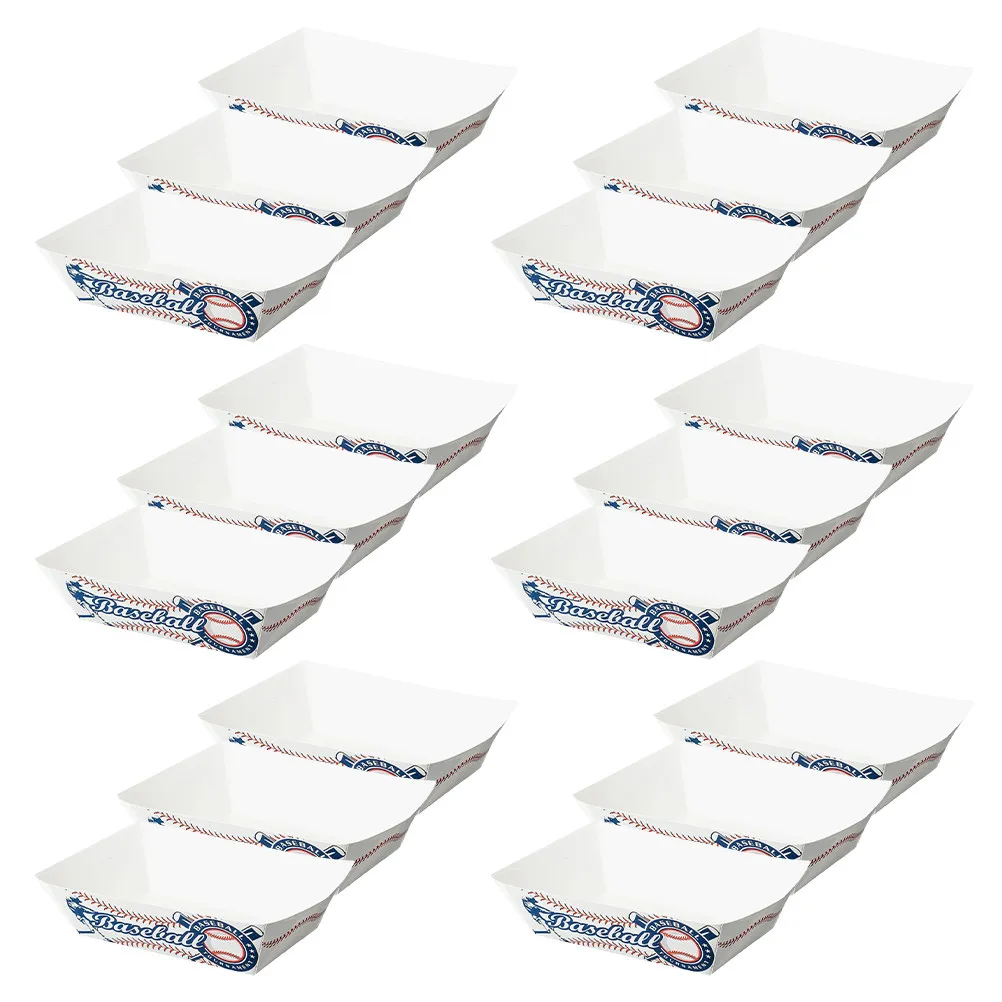 25 Bandejas Desechables en Forma de Barco, Contenedores Blancos de Cartón para Aperitivos, Postres, Sushi, Servicio de Comida para Llevar, Decorativos
