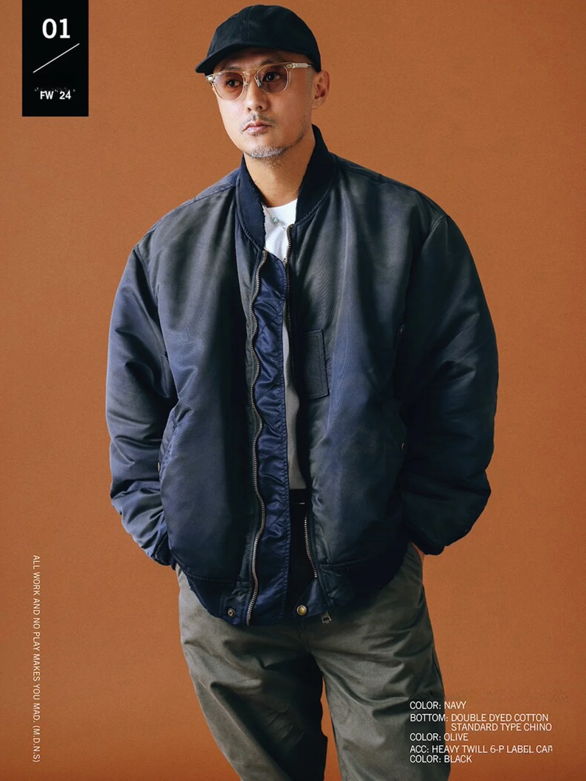 

MADN VINTAGE MA Worn-In Waed Cotton Jaet Daily Wear Faded Look Youth Faion Polyester Long Sve Zipper Closure Coat