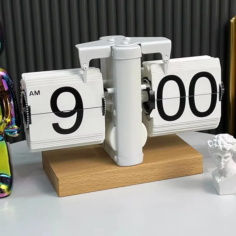 Vintage Digital Clock Luxury Flip Clock Design Desk Clocks Mechanical Table Clocks for Desk Table Decorations and Accessories view 2