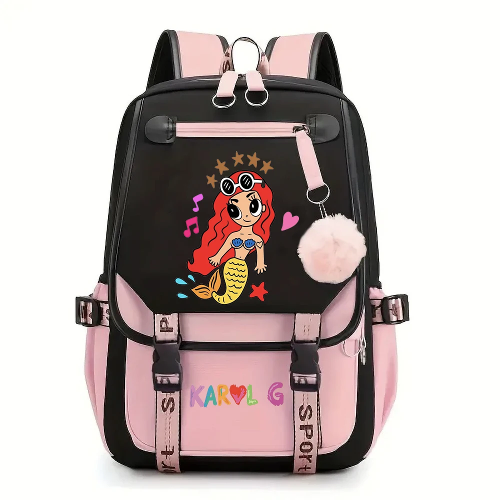 Karol G Bichota Backpack Plush Schoolbag  Funny Unisex Y2K Aesthetic Backpack