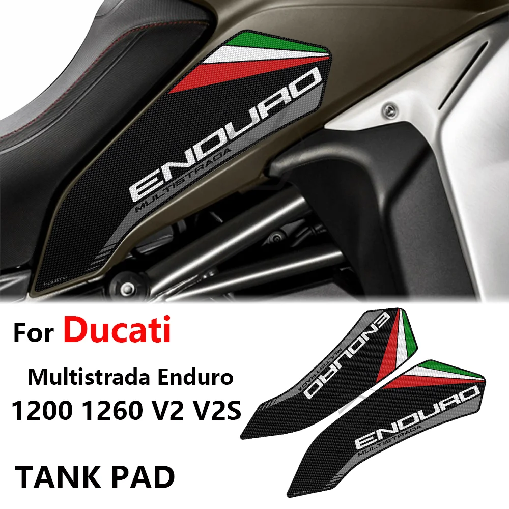 Voor Ducati Multistrada Enduro 1200 1260 V2 V 2S Tank Grip Traction Pad Side Tank Pad Bescherming Knie Grip Mat Tank Sticker