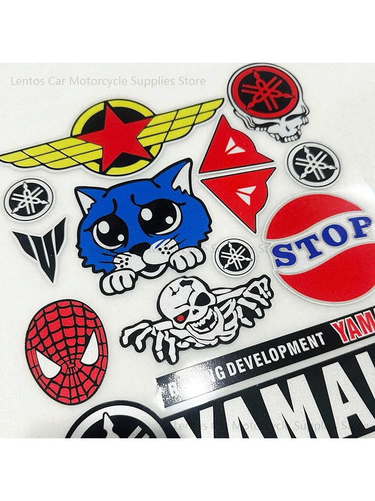 AliExpress Car Reflective Decorative Stickers Motorcycle Side Strip Sticker Cartoon Style PVC Decals Dirt Bike Helmet Modification