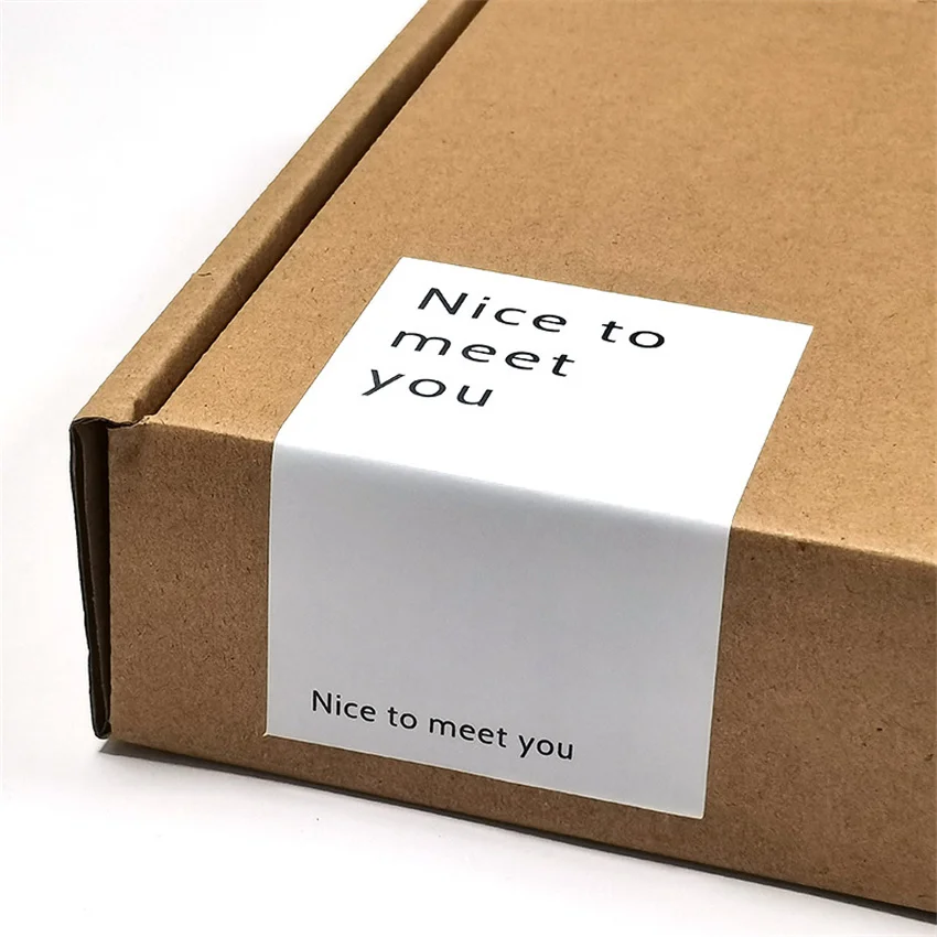50pcs Nice To Meet You Stickers Black White Thank you Stickers For Business Package Gift box candy bag Decorative for Christmas
