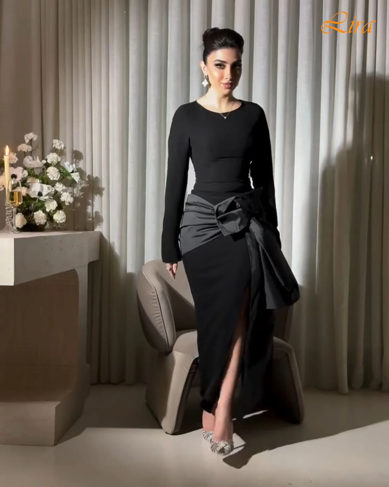 

Customized Straight Crew Neck Elegant Formal Evening Dress and Fashion Celebrity Gowns Temperament High Quality Prom Dress