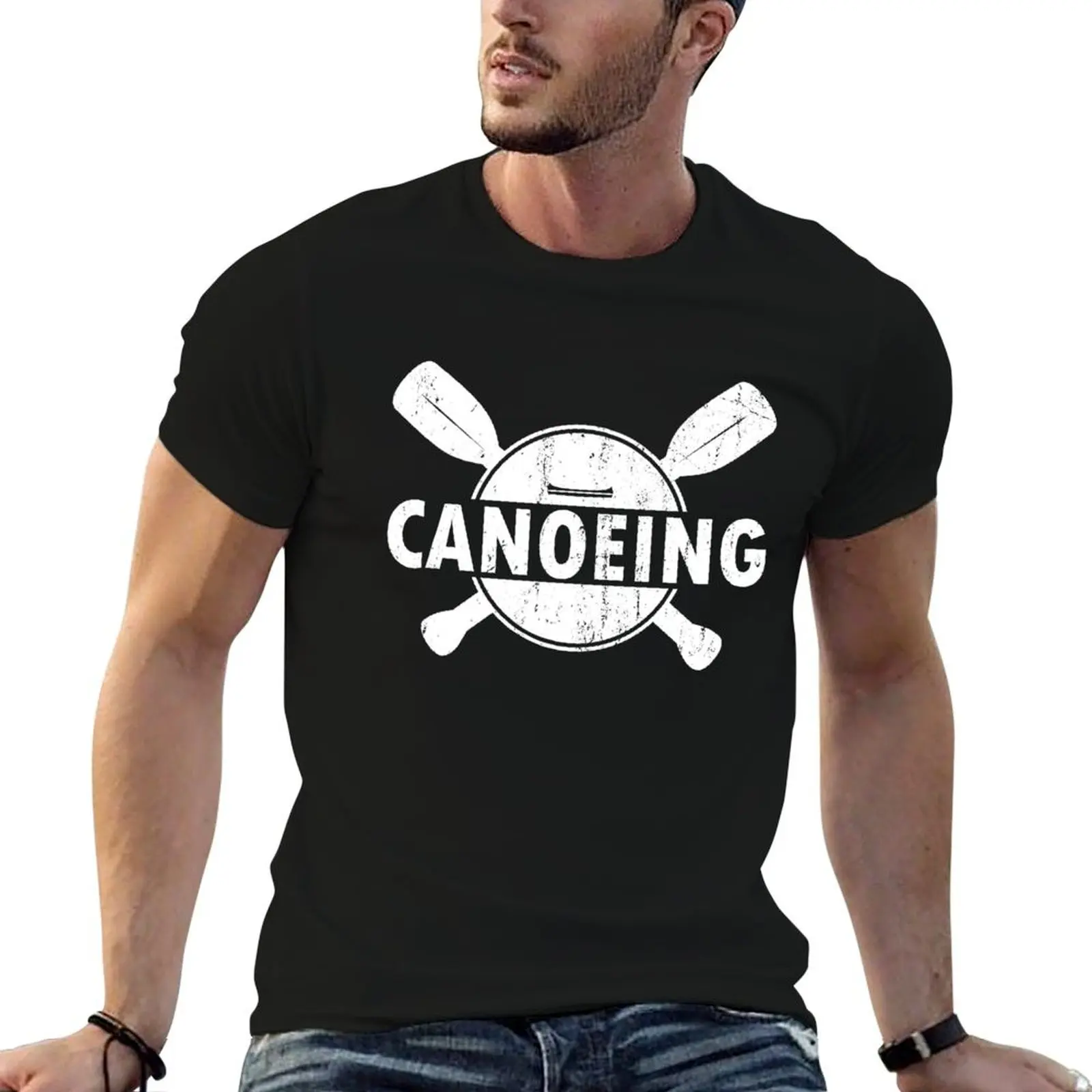 

canoeing, tshirt paddle, 100% 100% t cotton shirts T-Shirt man canoeing, Canoeing, cotton boat