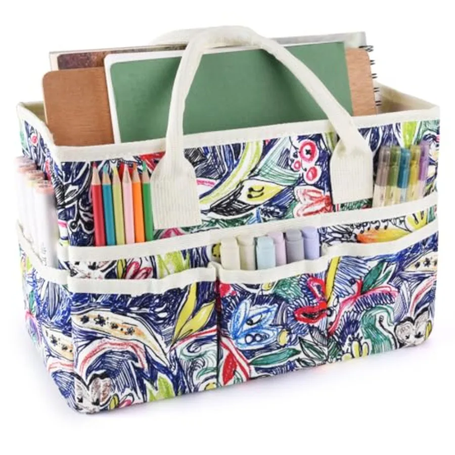 

Сумка-органайзер для творчества с множеством карманов и контейнеров для хранения художественных и офисных принадлежностей. Line Drawi