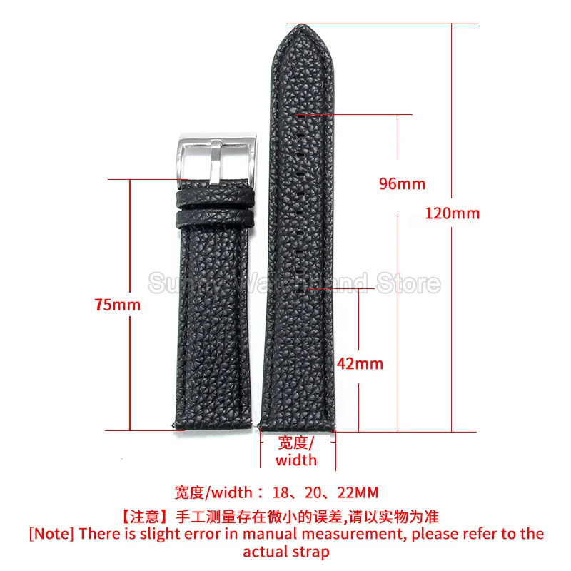 Soft Top Grain Cowhide Watch Strap Available in 18 20 22mm Sizes for HUAWEI GT Series Galaxy Breathable Skin-Friendly Design