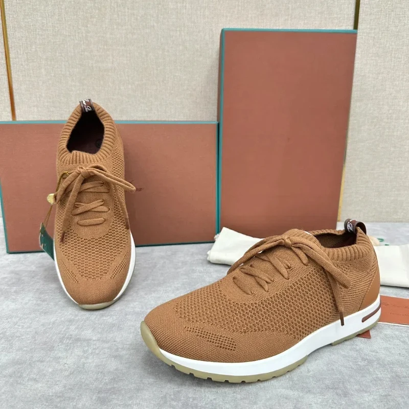 Luxury Brand LO Male Sneakers Men's Casual Sneakers High Quality Knit Sports Shoes Mesh Breathable Men Shoes Sneaker for Men